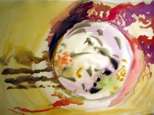 Akvarel af boble, bold eller brist – Peder Brandt